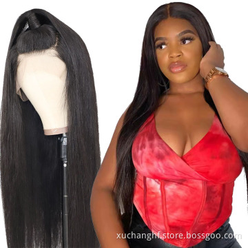 Pre pluck bone straight human hair wigs for black women,brazilian human hair lace front wigs,hd lace frontal wig for black women